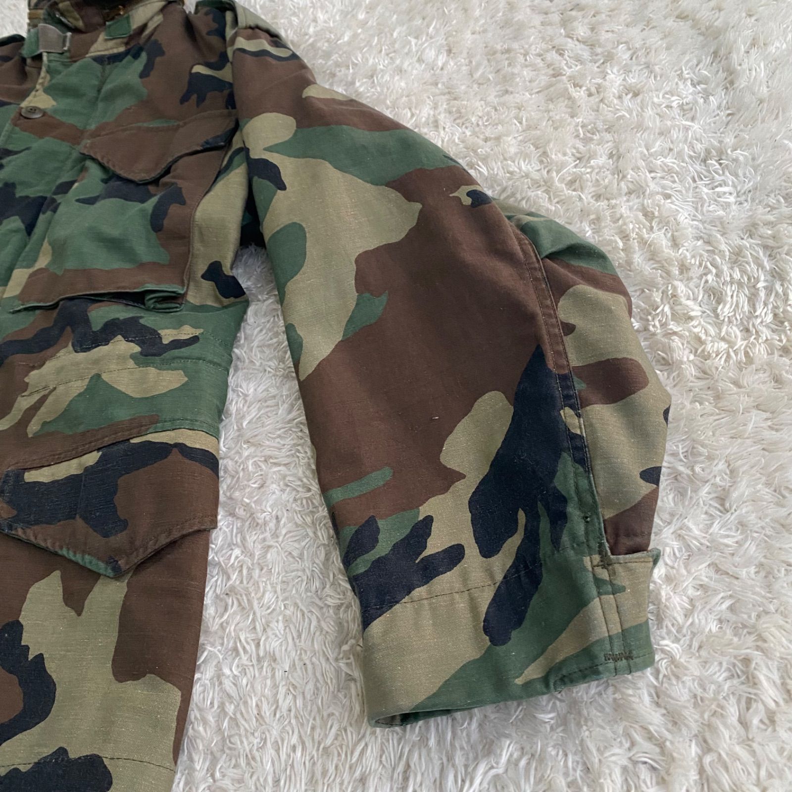美品！80s 米軍 U.S.ARMY M-65 フィールドジャケット フード カモフラ 