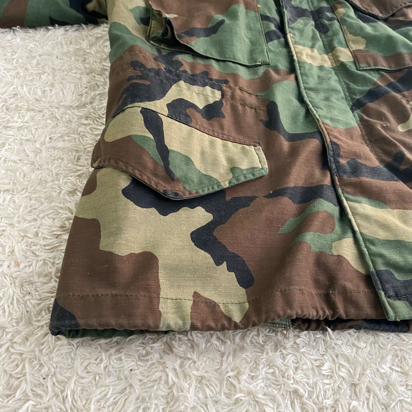 美品！80s 米軍 U.S.ARMY M-65 フィールドジャケット フード カモフラ 