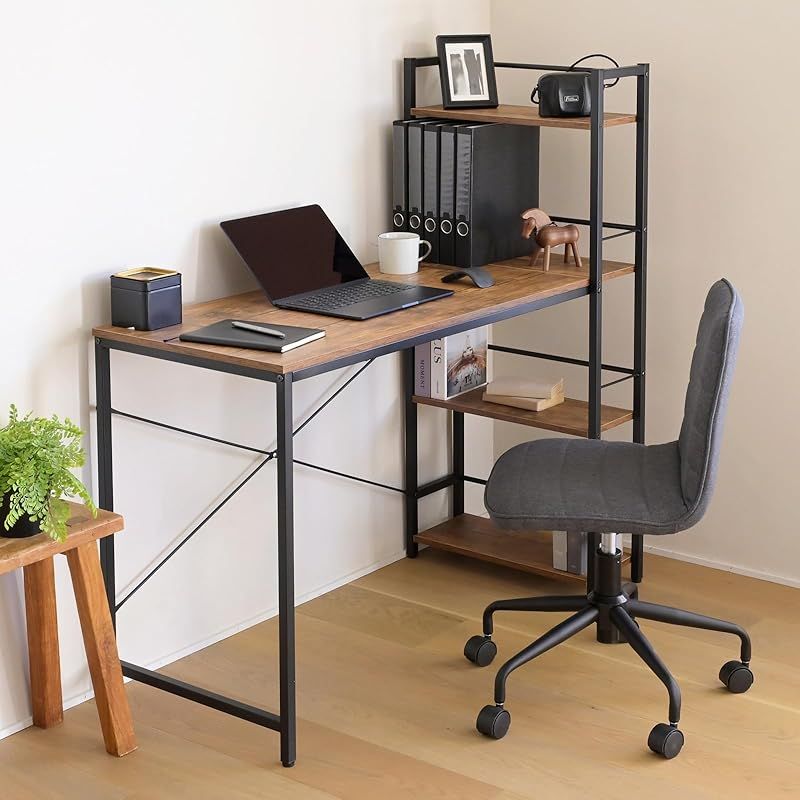 山善(YAMAZEN) デスク ラック付きデスク (棚は左右付け替え可) 山善(YAMAZEN) デスク ラック付きデスク (棚は左右付け替え可) 机 棚