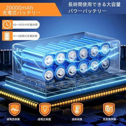 高圧洗浄機 コードレス 高性能6in1ノズル噴射距離10M充電式 バッテリー