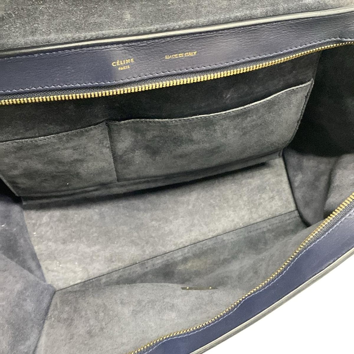 CELINE(セリーヌ) ハンドバッグ トラペーズラージ ネイビー×ベージュ  