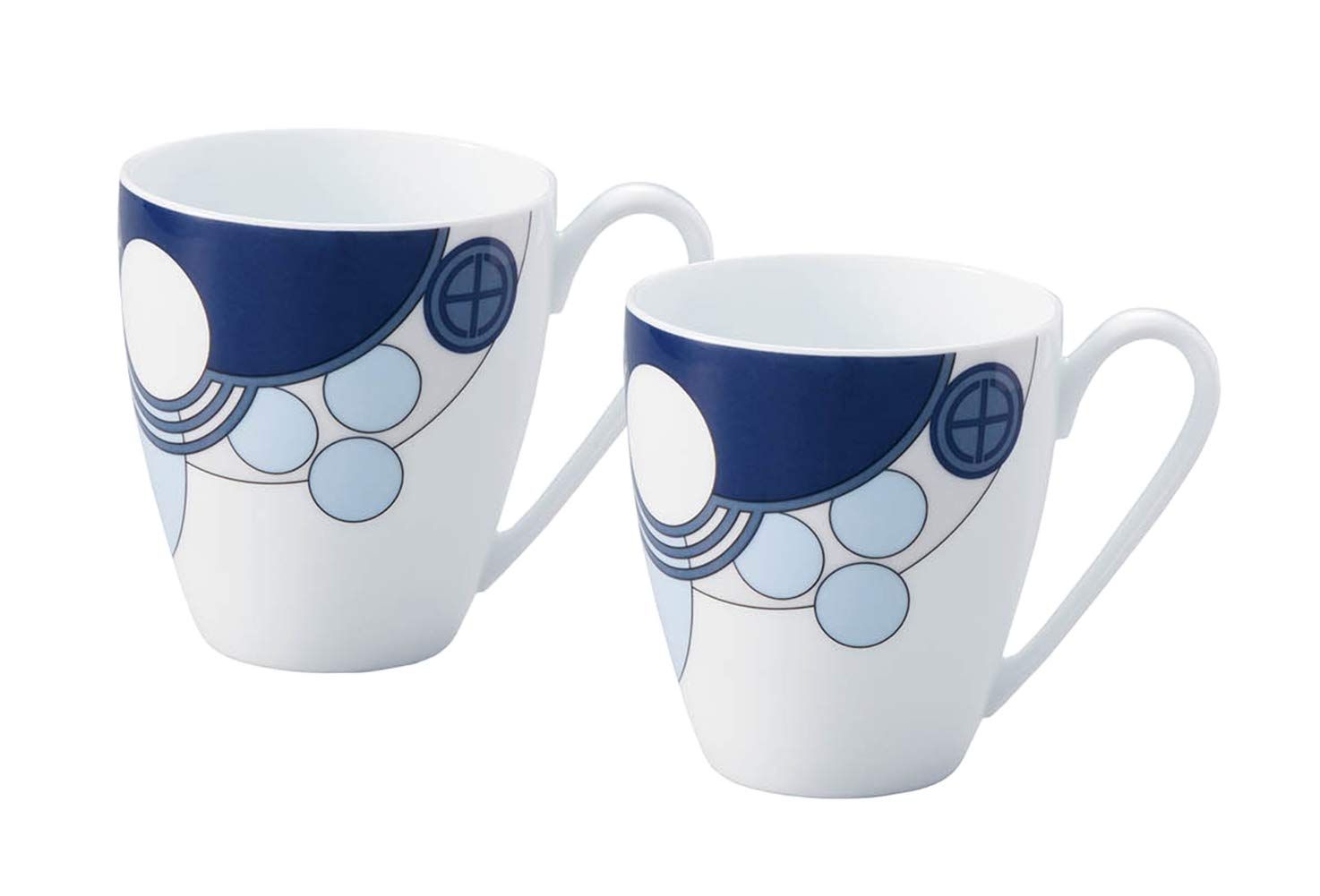 Noritake ノリタケ マグカップ ペアセット 300 cc フランク ロイド ライト インペリアルブルー 電子レンジ対応 ファインポーセレン ムホワイト WP 94957|1701