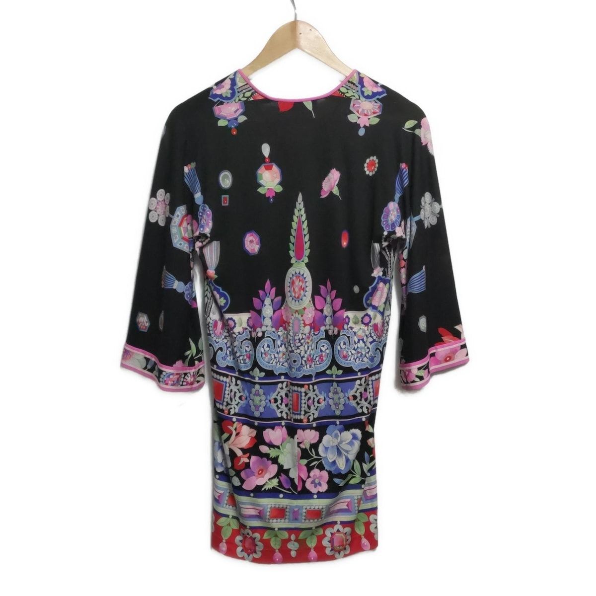 LEONARD(レオナール) ワンピース サイズ40 M レディース - 黒×ピンク