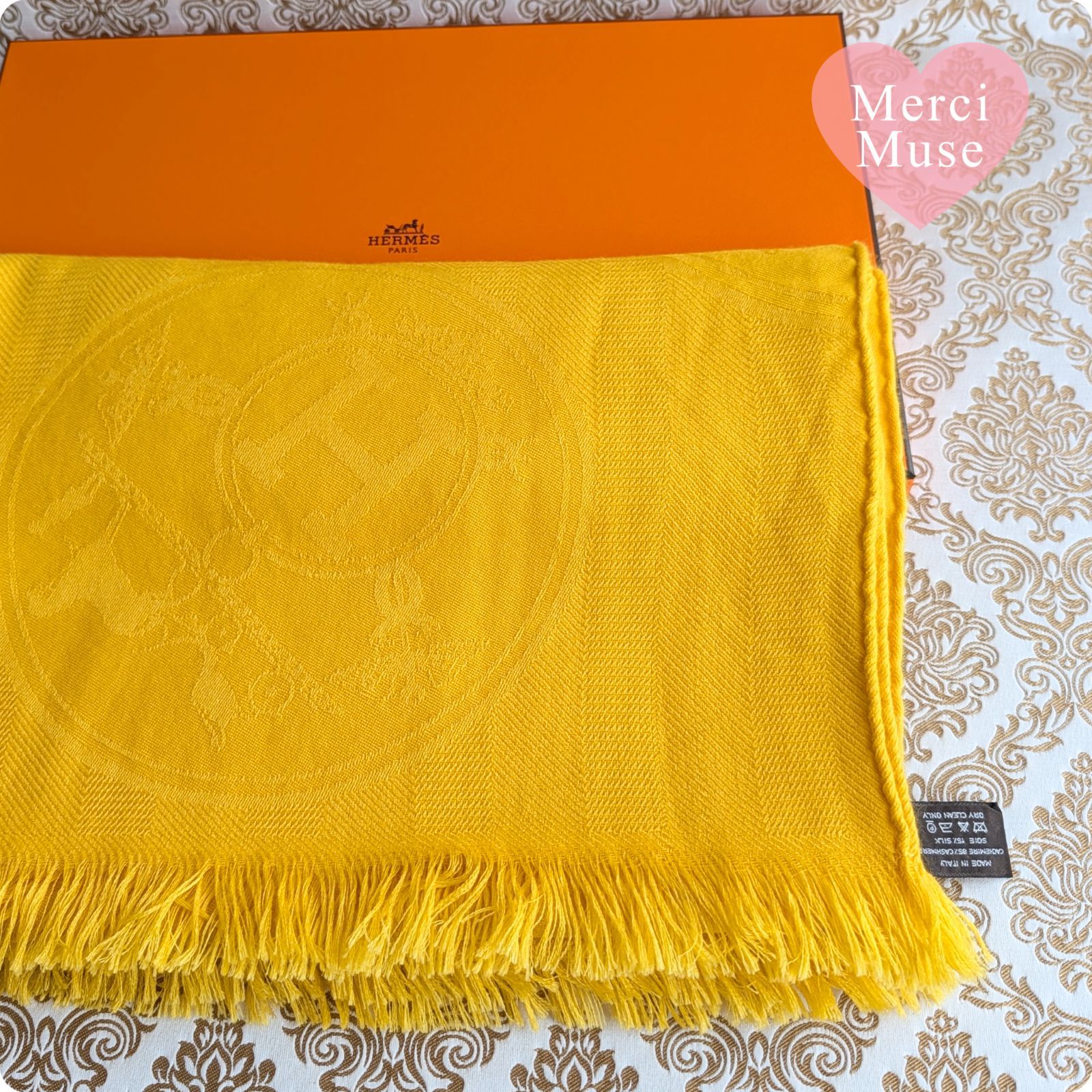 ❤お得なお品❤ニューリブリス カシシル イエロー ストール エルメス 
