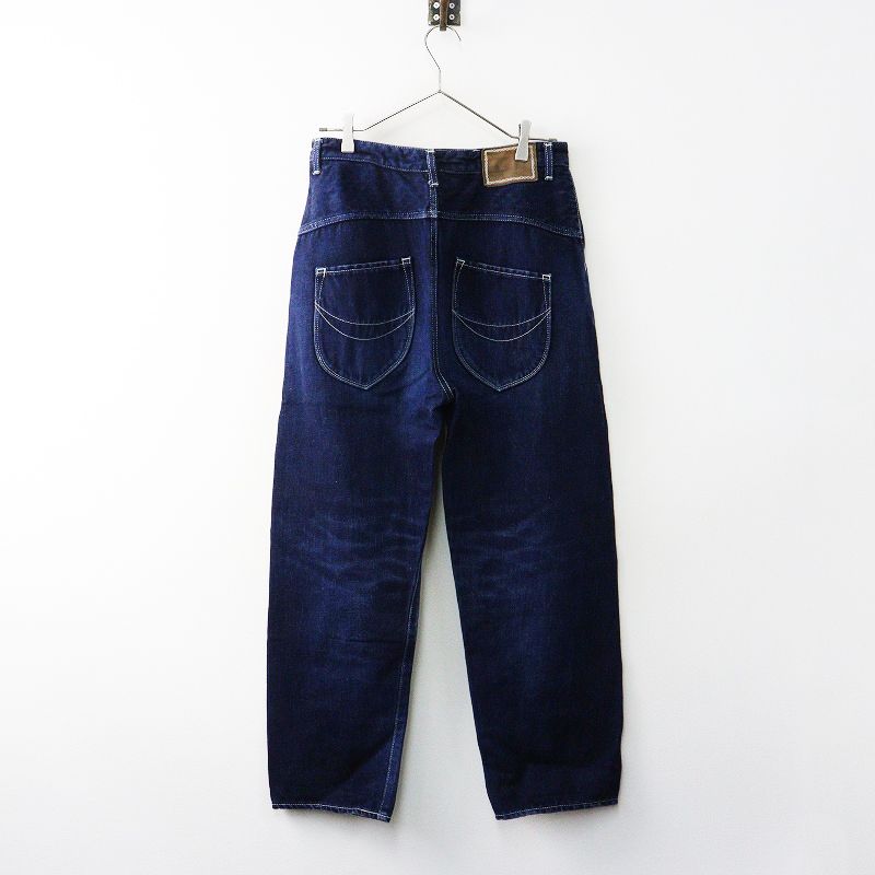 【美品】mina perhonen ミナペルホネン ワイドパンツ コットン 紺 ミナペルホネン mina perhonen always コットンリネンデニムパンツ 38