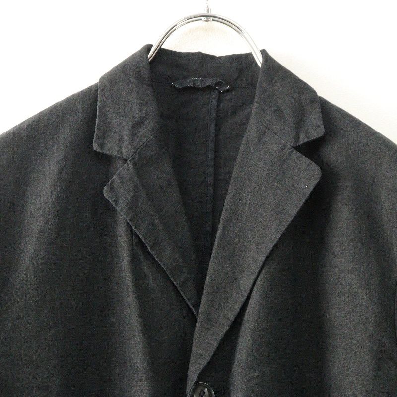 美品 ARTS&SCIENCE 製品染め ブラックリネン テーラードジャケット メンズ アーツ&サイエンス ARTS&SCIENCE 製品染め リネンテーラード