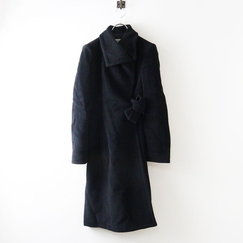 Armani Collezioni ブラックロングコート ARMANI COLLEZIONI アルマーニ ロングコート 黒 カシミア混