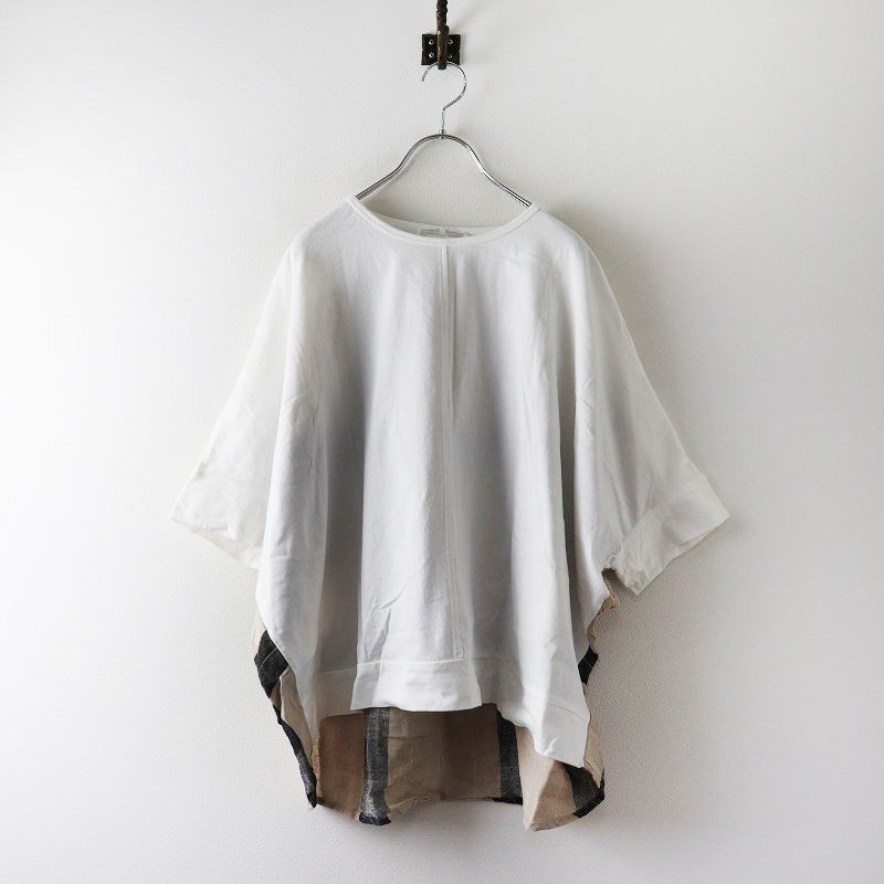 2024SS ビアズリー BEARDSLEY リネンチェックコンビカットソー F