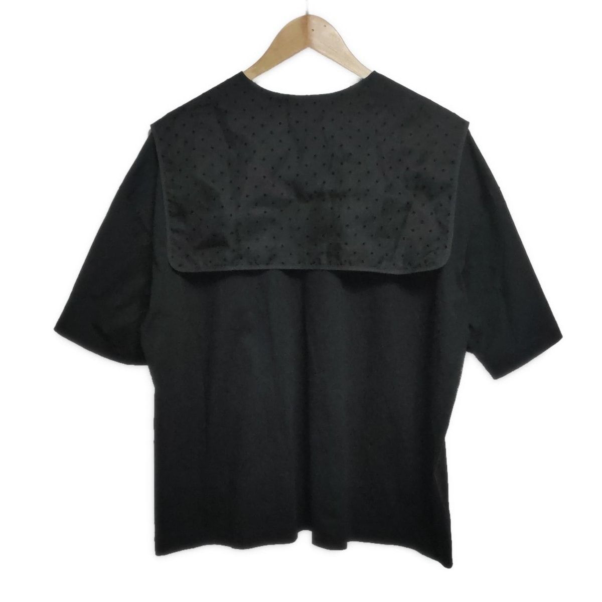 yori(ヨリ) 半袖カットソー サイズF レディース - 黒 ドット柄/リボン