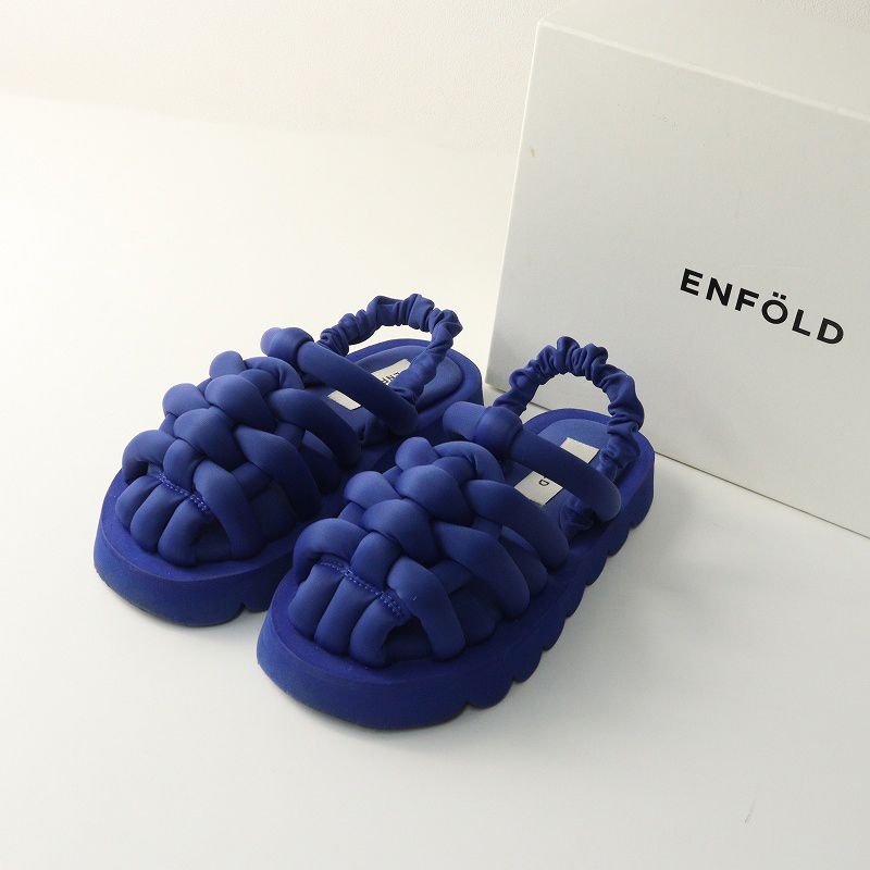 2024AW エンフォルド ENFOLD パデットサンダル 37｜ブルー シューズ