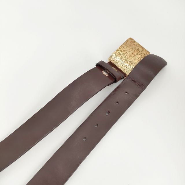 STUSSY ドルマーク ゴールドバックル レザー サイズS/M ベルト