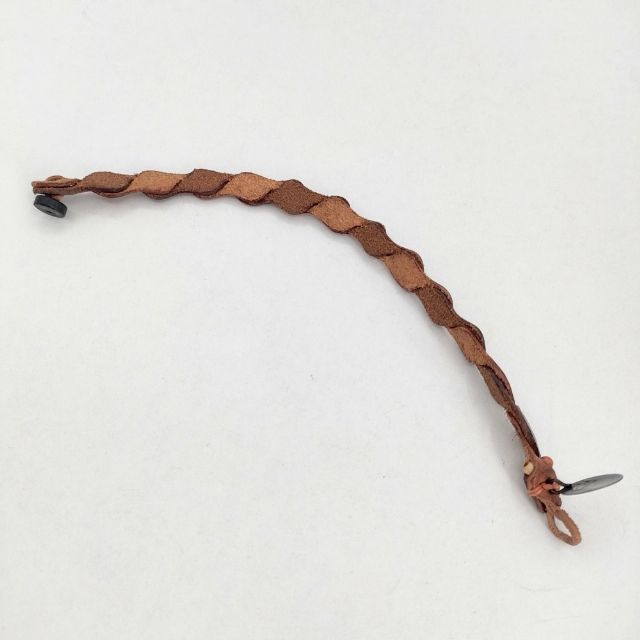 【美品】 HENRY CUIR レザー&ビーズ ブレスレット HENRY CUIR 革 レザー ビーズ ブレスレット ブラウン レディース