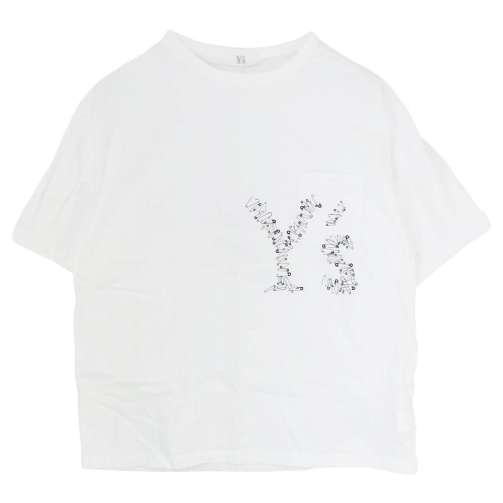 Y's Yohji Yamamoto ワイズ ヨウジヤマモト YL-T52-974 Pin T-shirt ロゴ ピン プリント 半袖 Tシャツ カットソー ホワイト系 2【中古】 Y's Yohji Yamamoto ワイズ ヨウジヤマモト YL-T52-974 Pin T-shirt
