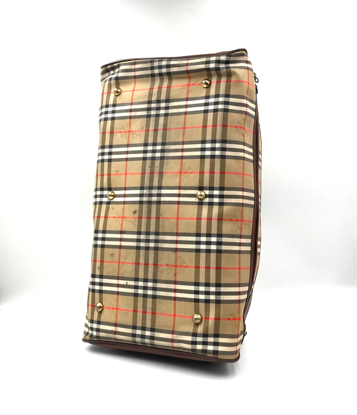 Burberry バーバリー ノバチェック×シャドーホース 大型ボストンバッグ