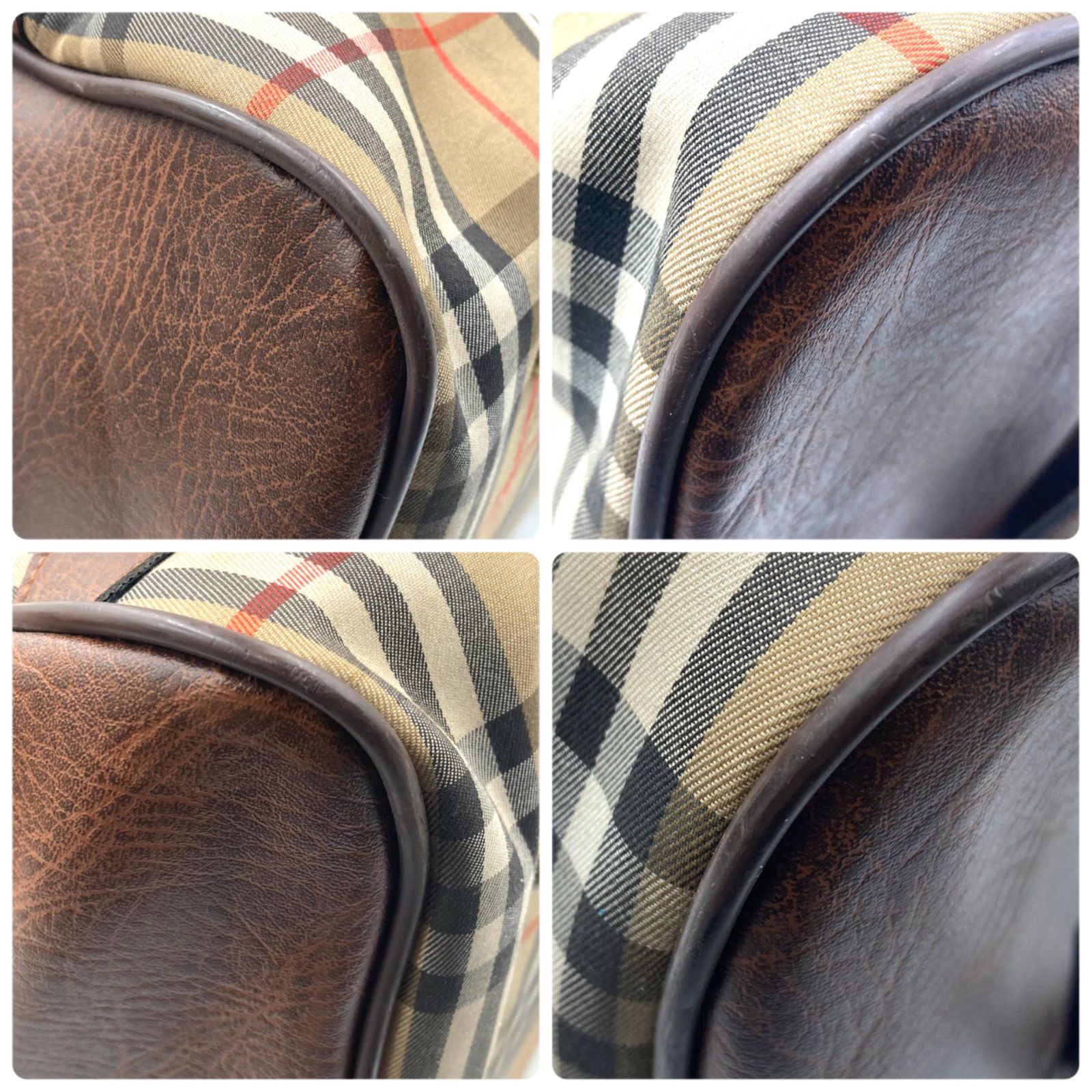 Burberry バーバリー ノバチェック×シャドーホース 大型ボストンバッグ