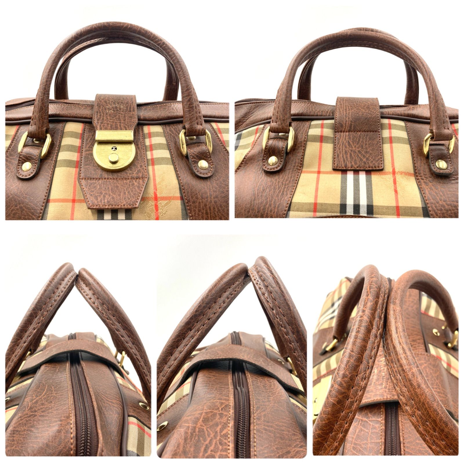 大容量 バーバリー 旅行バッグ ボストンバッグ ノバチェック シャドーホース BURBERRY（バーバリー） ノバチェック シャドーホース ボストンバッグ