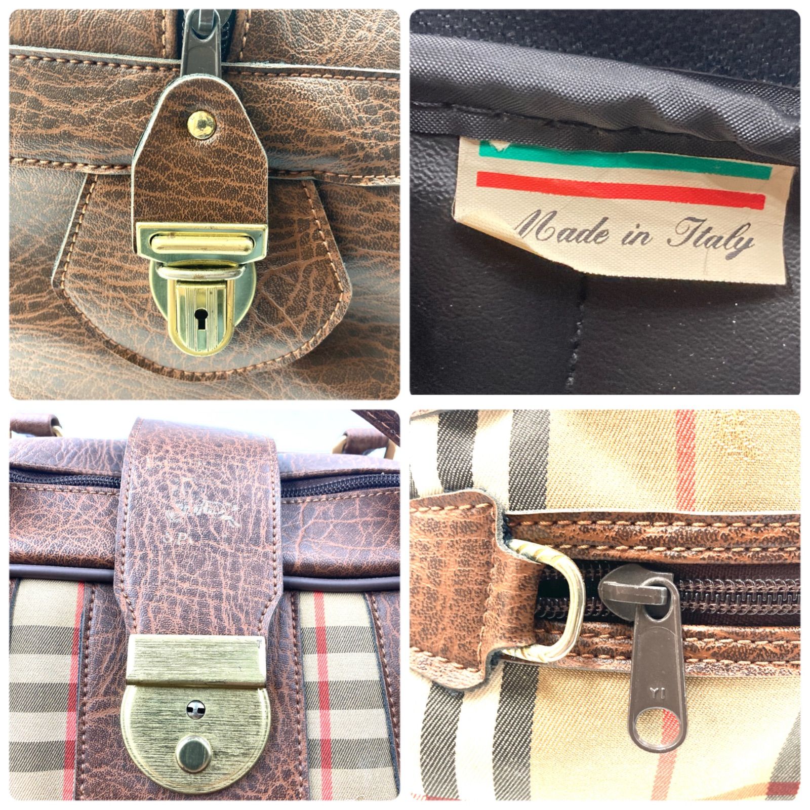 Burberry バーバリー ノバチェック×シャドーホース 大型ボストンバッグ