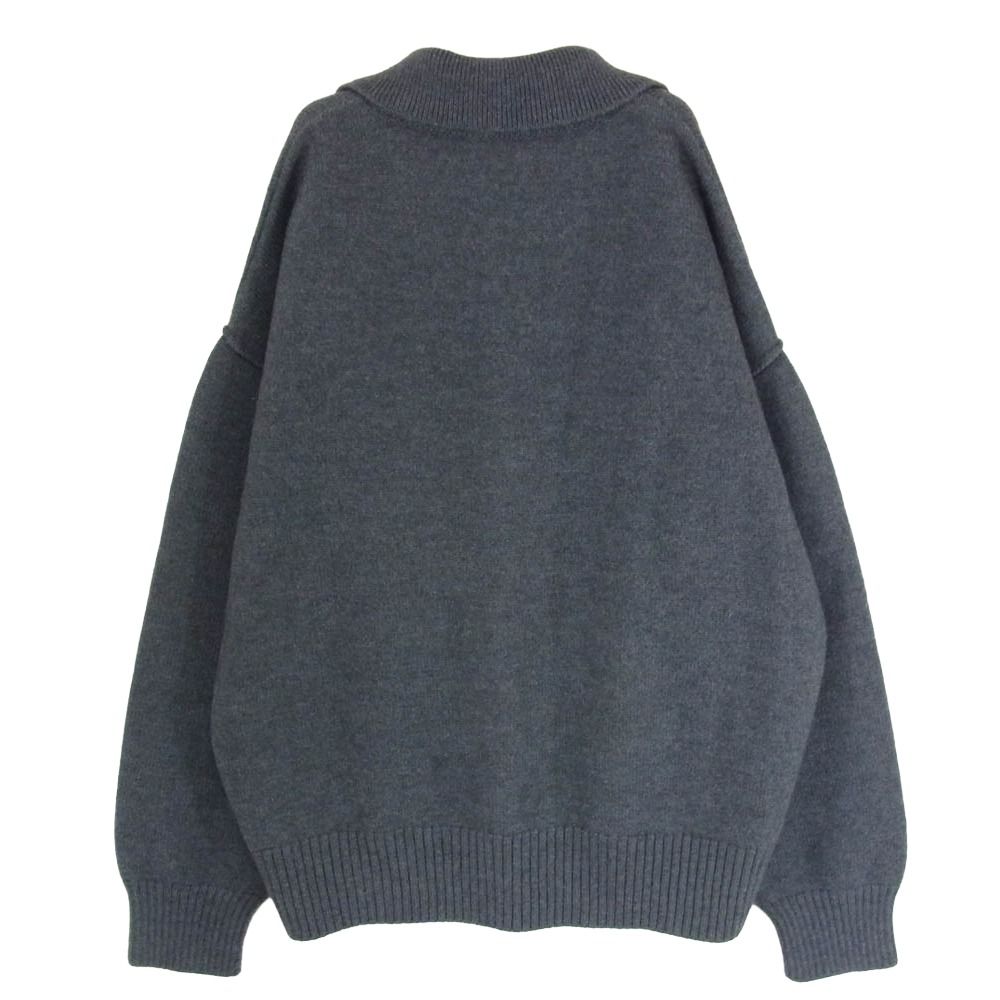 メンズ AMI PARIS 25aw メリノウールフェルトニット ポロ