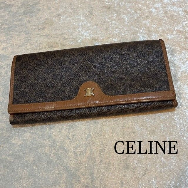 セリーヌ CELINE トリンオフ金具 マカダム柄 PVCレザー ガマ口つき2