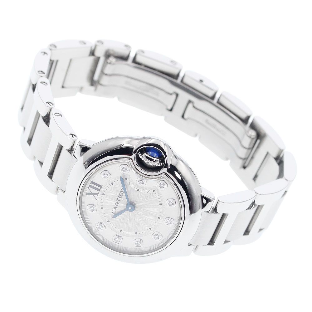 カルティエ CARTIER WE902073 バロンブルーSM 11Pダイヤ クォーツ