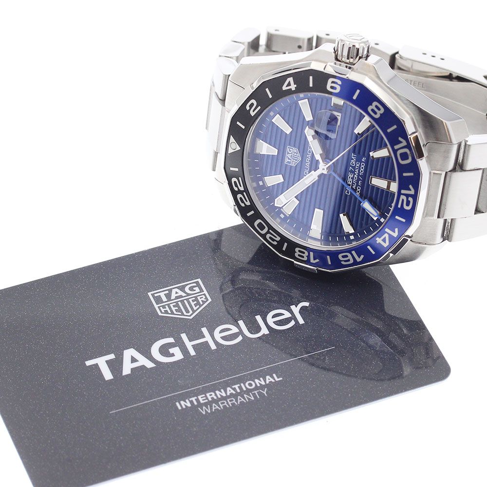  タグホイヤー TAG HEUER WAY201T BA0927 アクアレーサー キャリバー7 GMT 自動巻き メンズ 保証書付き_935136 ワードローブ 自動巻き時計 腕時計(アナログ)