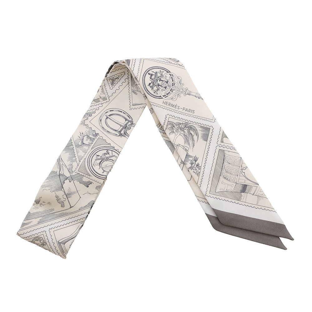 エルメス スカーフ ツイリー フォーブルの切手愛好家 HERMES シルク