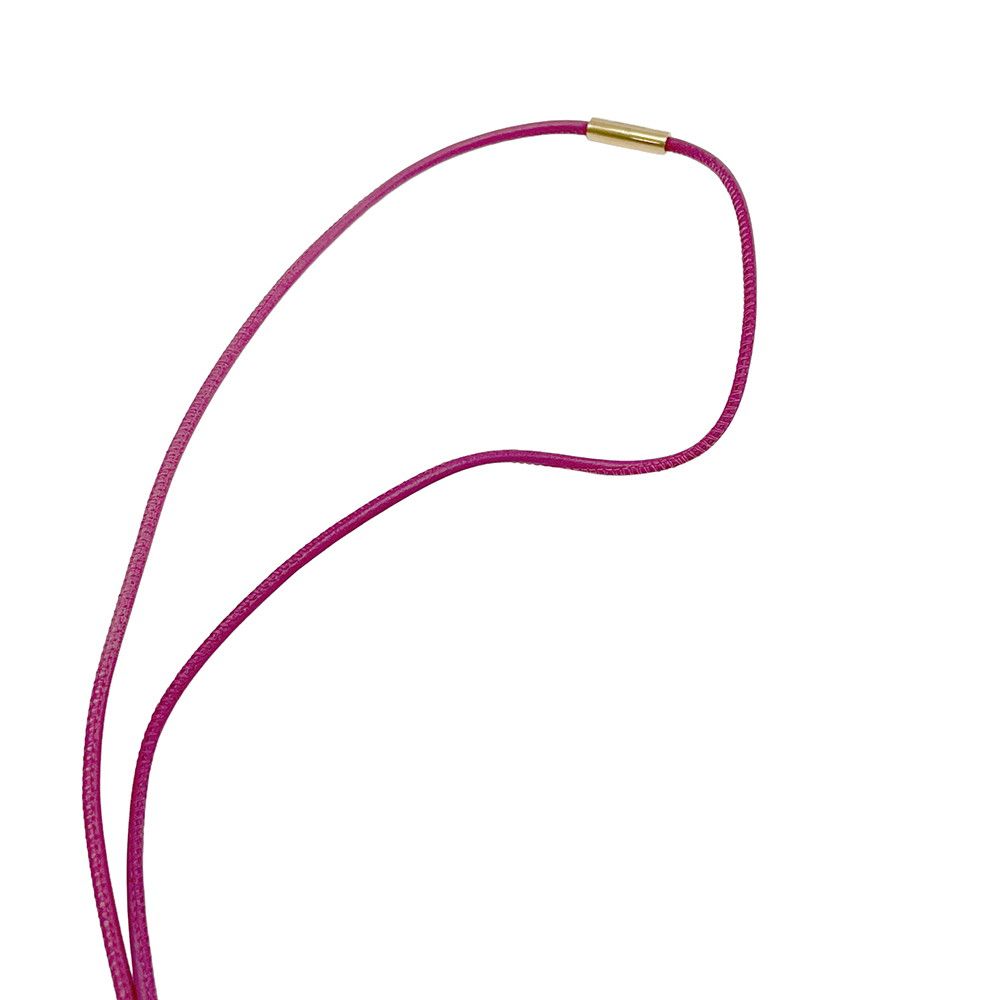 エルメス ネックレス エリタージュ エスケトル GM ピンク/ゴールド金具