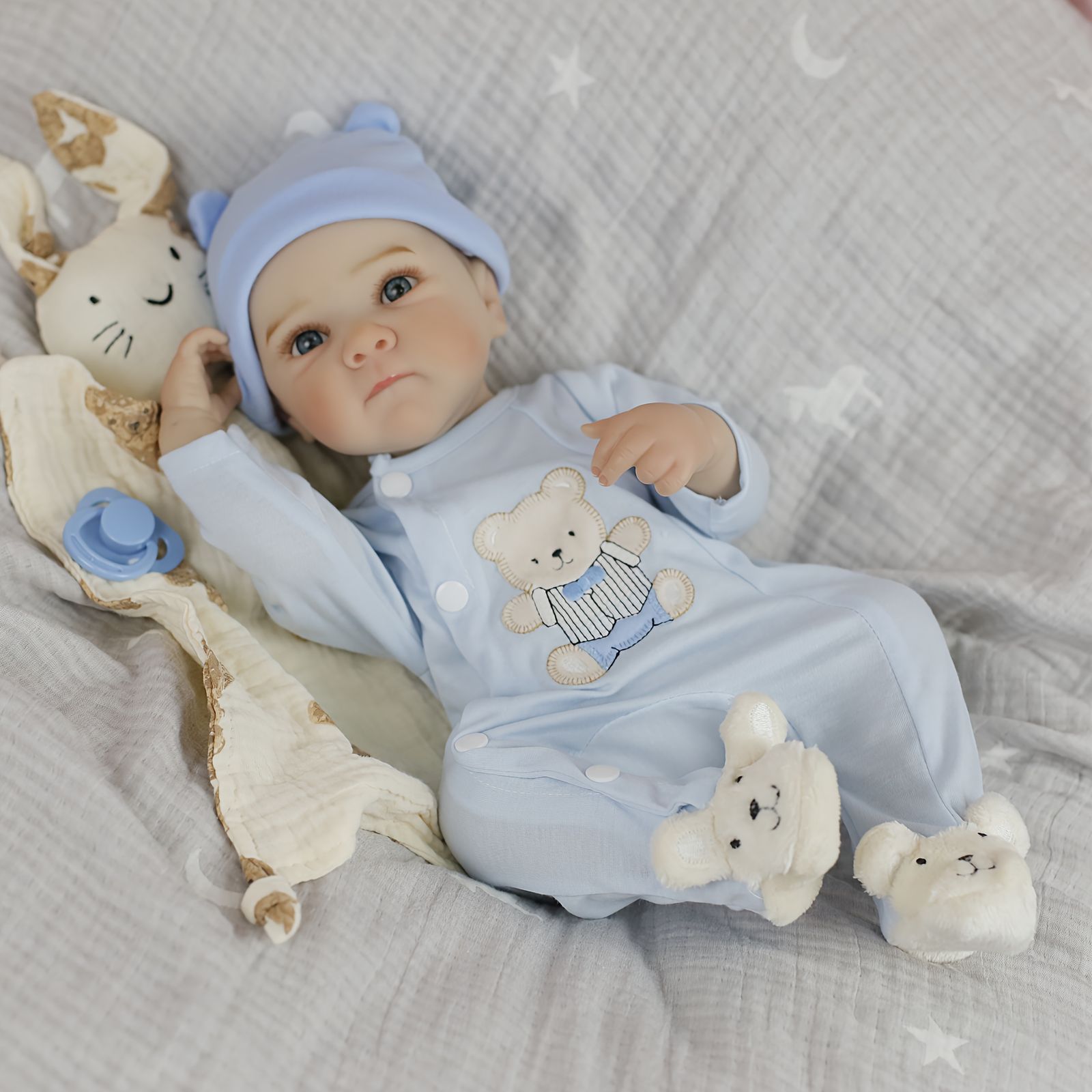 リアルなリボーンベビー】48cm 双子の赤ちゃん人形 ベビードール 18