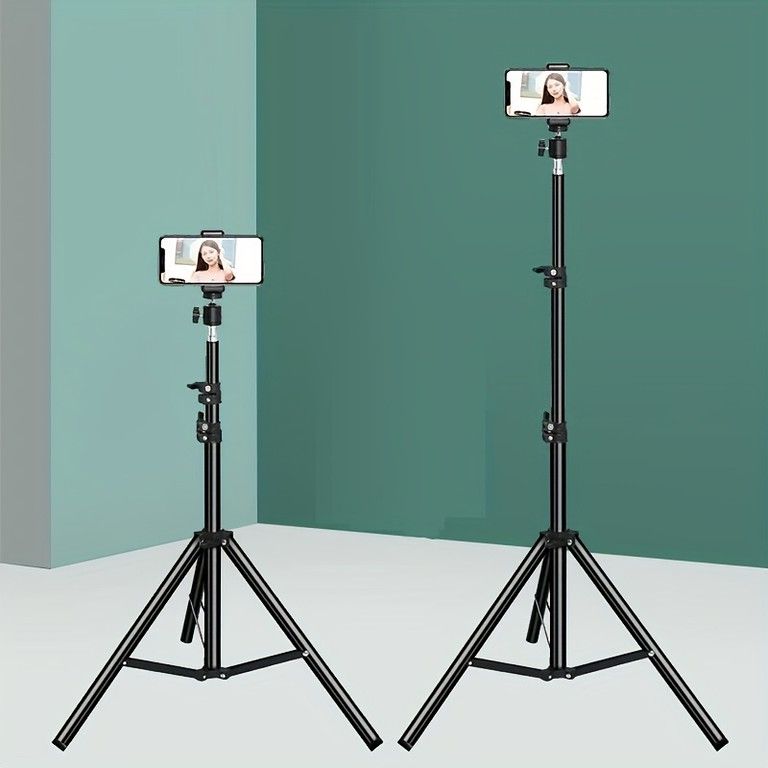 高さ調整可能】スマホ＆カメラ用フロアスタンド 三脚式 1/4インチネジ