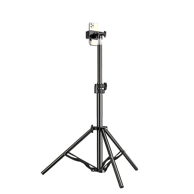 高さ調整可能】スマホ＆カメラ用フロアスタンド 三脚式 1/4インチネジ