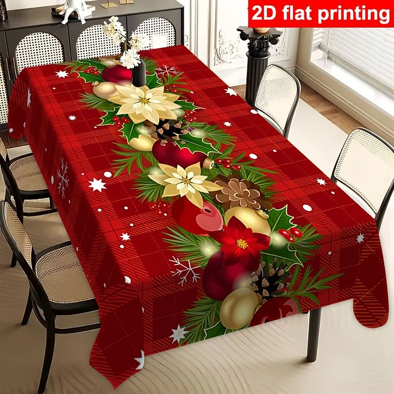 セール❗️BLOOMING❤︎新品❤︎クリスマス柄❤︎テーブルクロス❤︎撥水加工 クリスマス＆新年】テーブルクロス 長方形 撥水加工 ポリエステル製