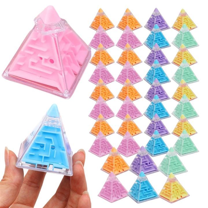 SALUDABLE 立体迷路 3D迷路 パズル ボール 子供 景品 キューブ 脳トレ 暇つぶし 玩具 (ピラミッド 40個セット)