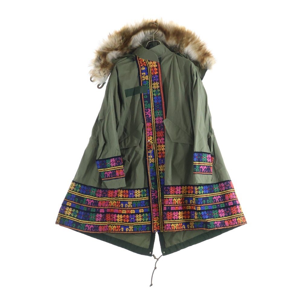 Sacai (サカイ) 19AW フローラル ストライプ モッズコート カーキ 19