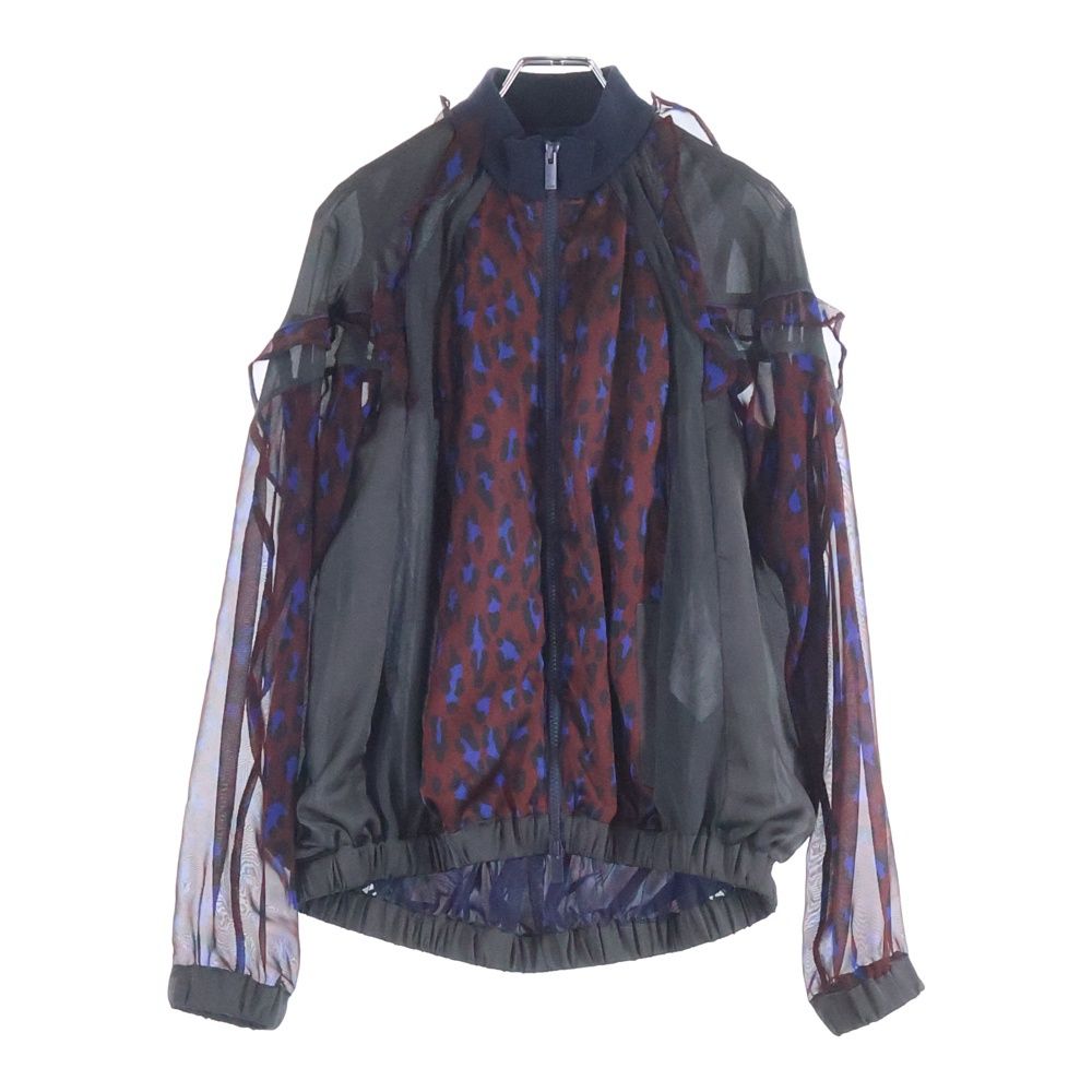 sacai サカイ エンブレム ワッペン オーガンジー シースルー ブルゾン Sacai (サカイ) 19SS レオパード柄 ジップアップ シースルー ジップ