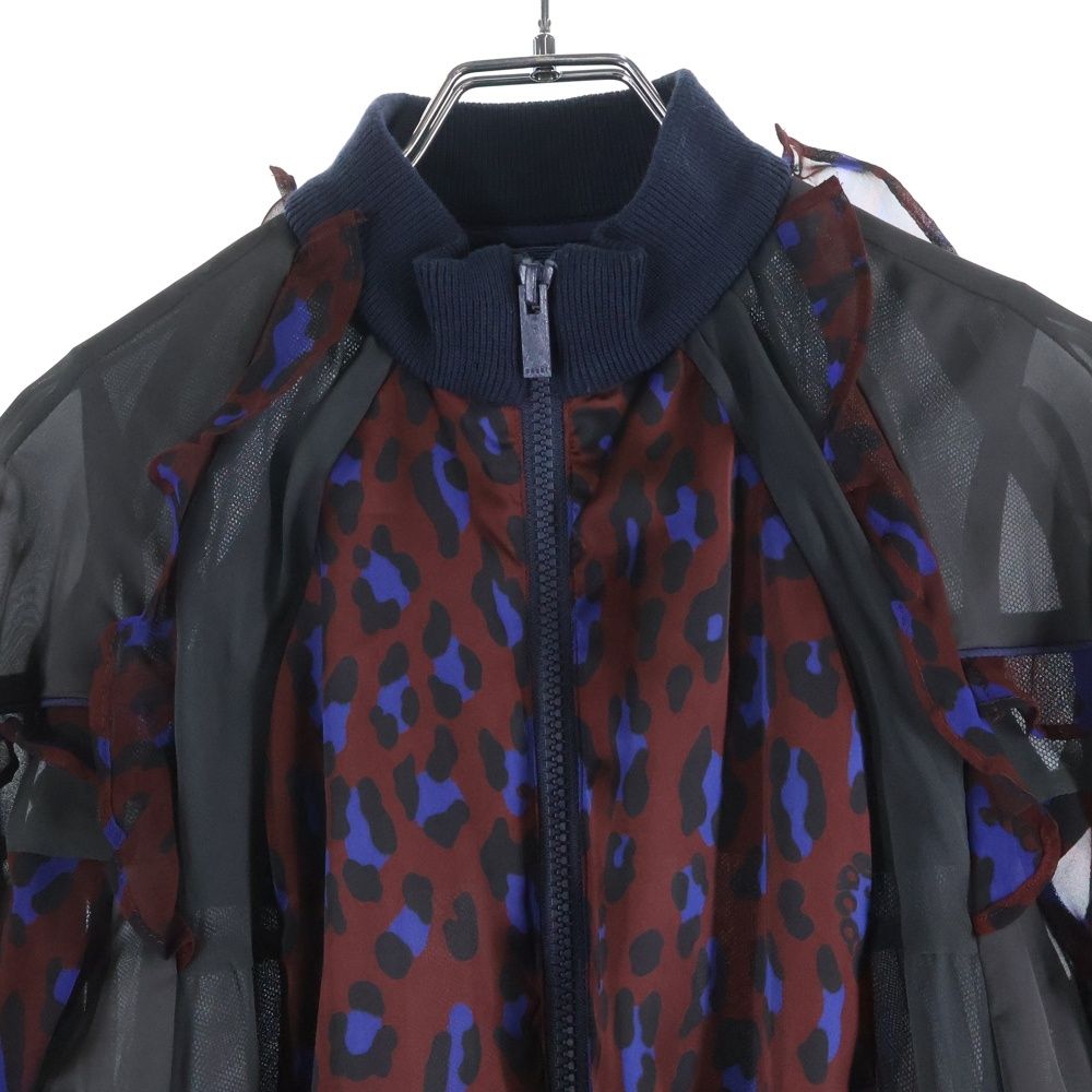 Sacai (サカイ) 19SS レオパード柄 ジップアップ シースルー ジップ