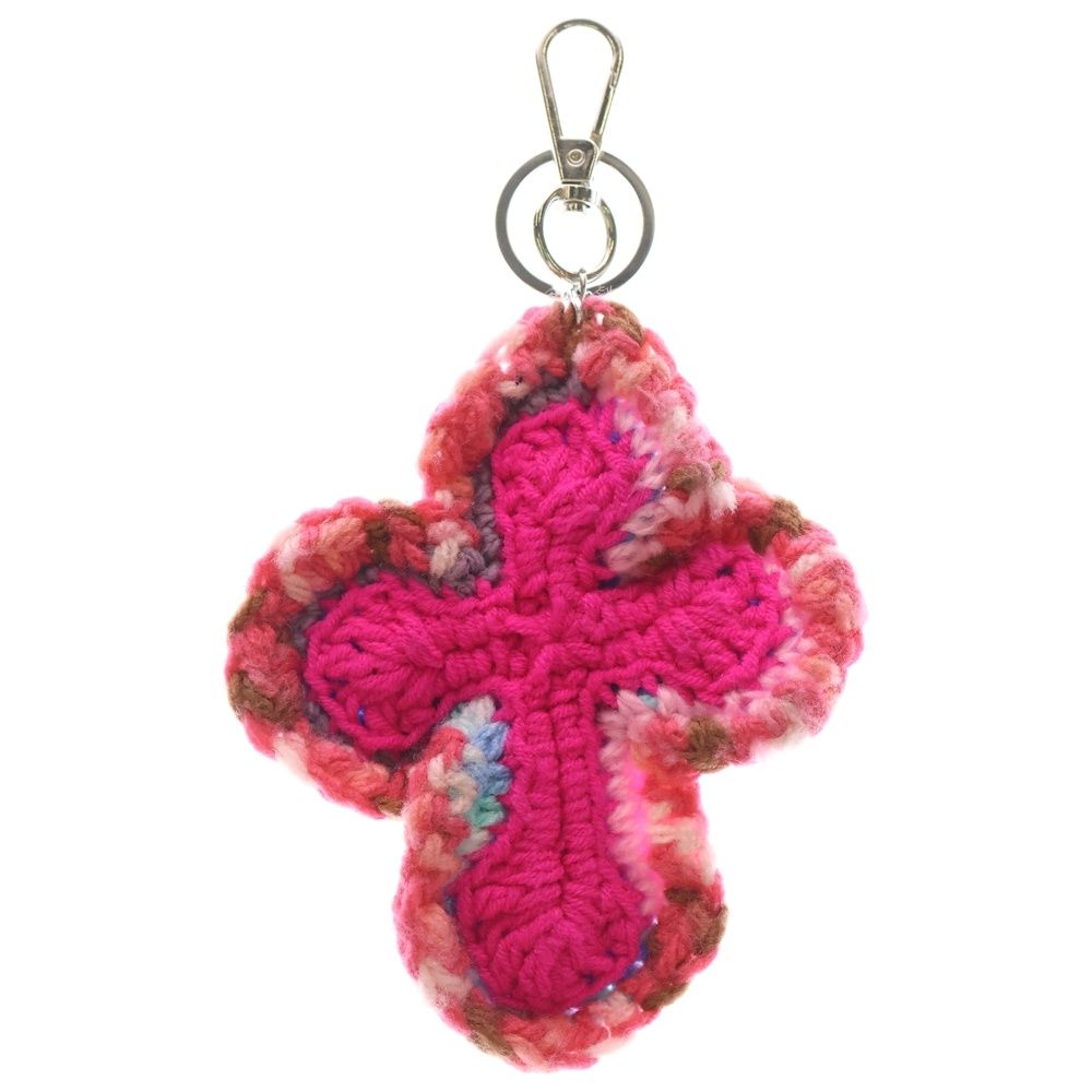 Y.A.R.N. クロス型 ニット キーホルダー Y.A.R.N (ヤーン) 3D Cross Knit Keyholder 3Dクロスニット