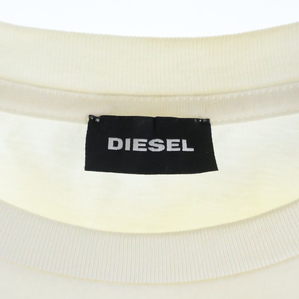 DIESEL (ディーゼル) スターロゴ プリント 長袖Tシャツ ロンT ホワイト