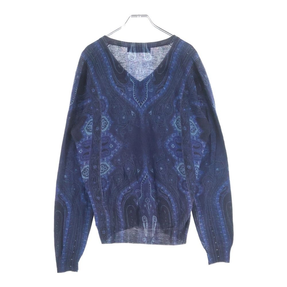 ETRO ペイズリー柄 ニットセーター M ETRO (エトロ) ペイズリー 総柄 Vネック ウール ニット セーター