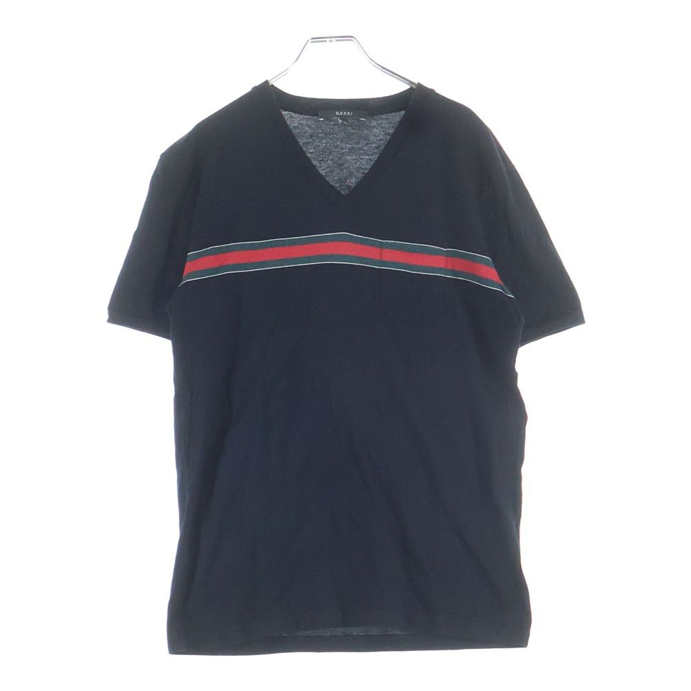 gucci 2007ss ウェブストライプvネックカットソー