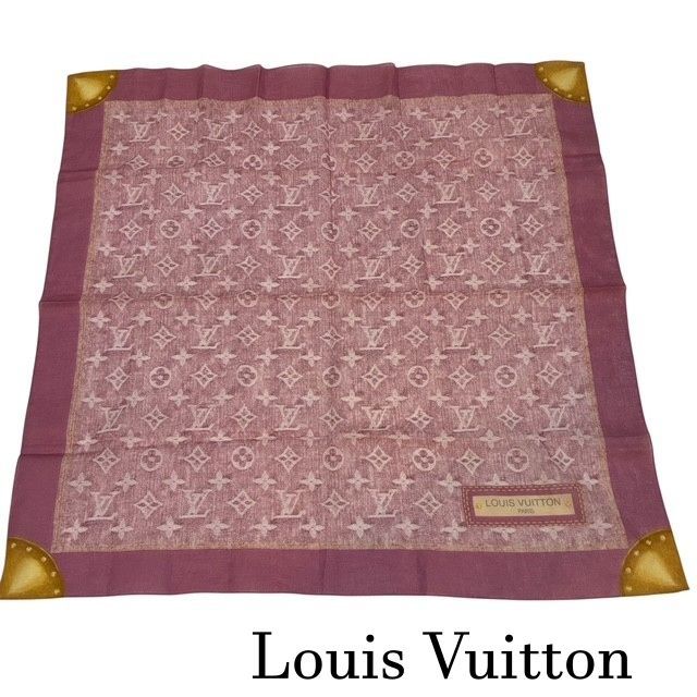 【未使用】ルイヴィトン ハンカチ スカーフ モノグラム パープル ピンク 美品 LOUIS VUITTON - ルイ・ヴィトン LOUIS VUITTON モノグラム スカーフ