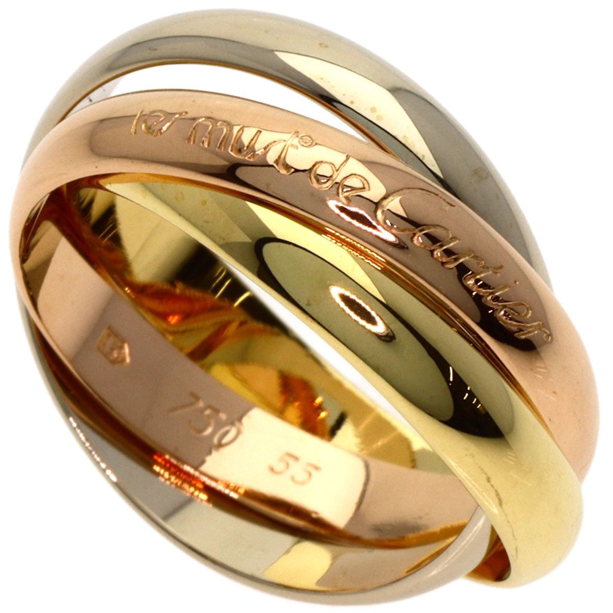 CARTIER カルティエ トリニティ #55 リング・指輪 K18YG K18WG K18PG