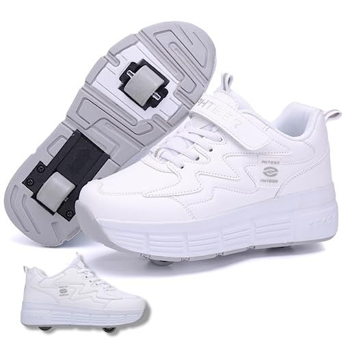 ローラーシューズ 大人 2輪 ローラースケート 前輪取り外し 後輪ワンボタン収納式 スニーカーとして使用可po 46 b 4235 a