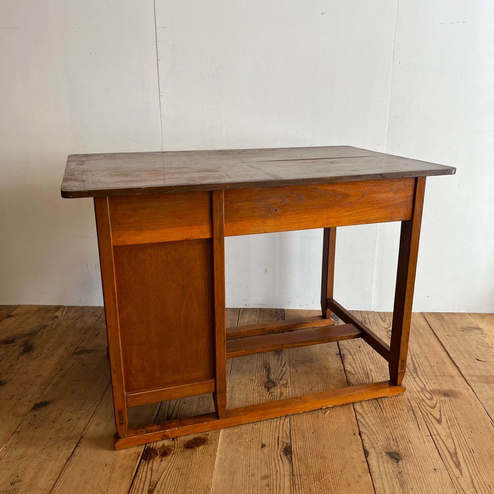 アンティーク 片袖机 デスク テーブル モダン レトロ デンマークヴィンテージ デスク 片袖 机 北欧家具/Single Pedestal