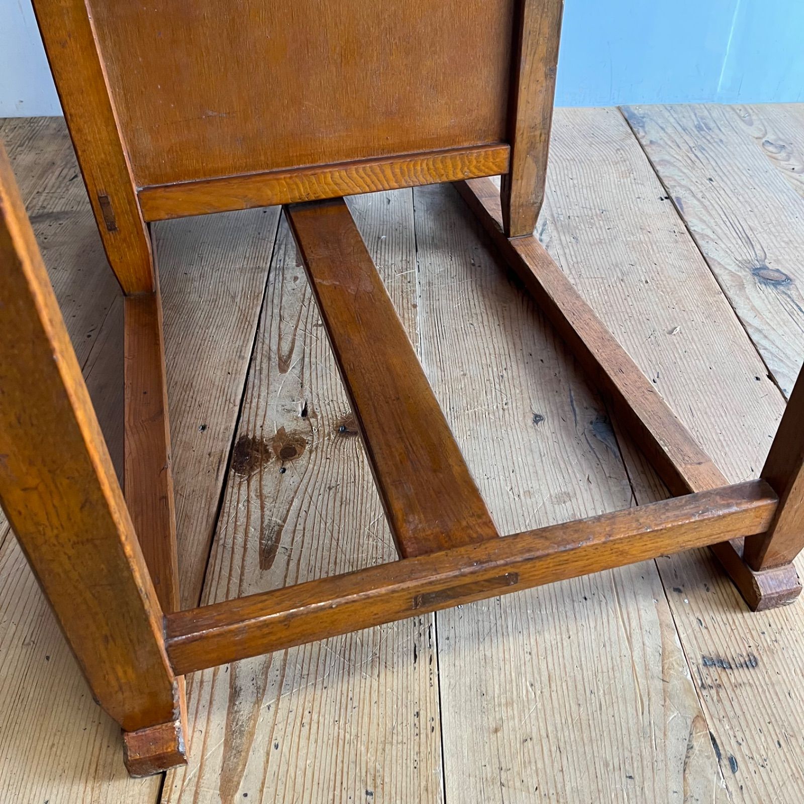 アンティーク テーブル デスク 机 片袖机 ブラウン レトロ y557 - メルカリ