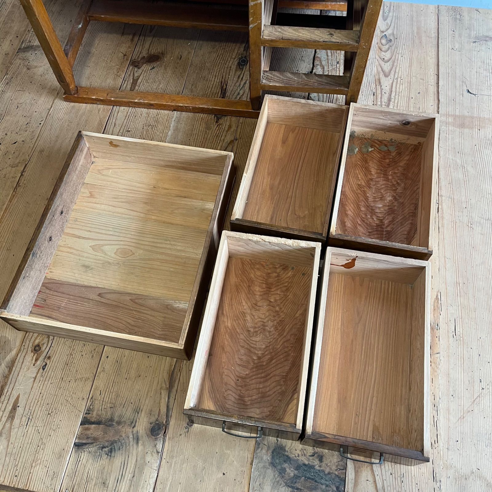 アンティーク テーブル デスク 机 片袖机 ブラウン レトロ y557 - メルカリ