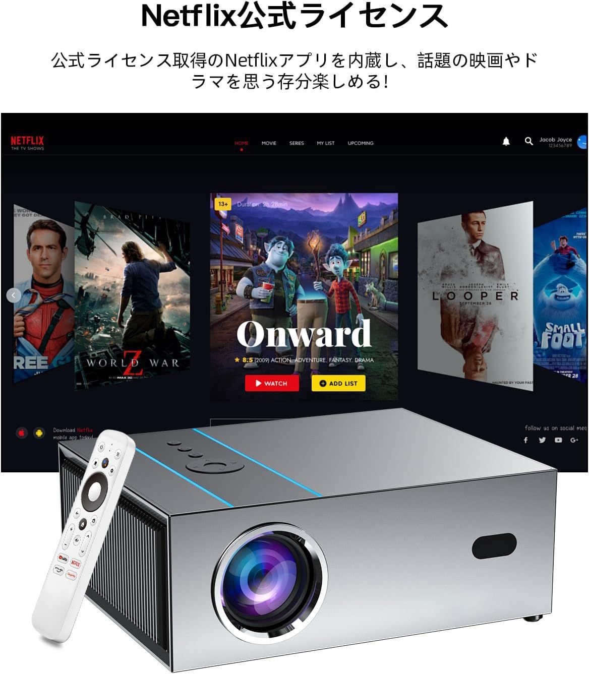4Kプロジェクター Netflix【Aiチップ搭載】 Amazon.co.jp: 【1.1:1短焦点・Netflix公式ライセンス】iSinbox
