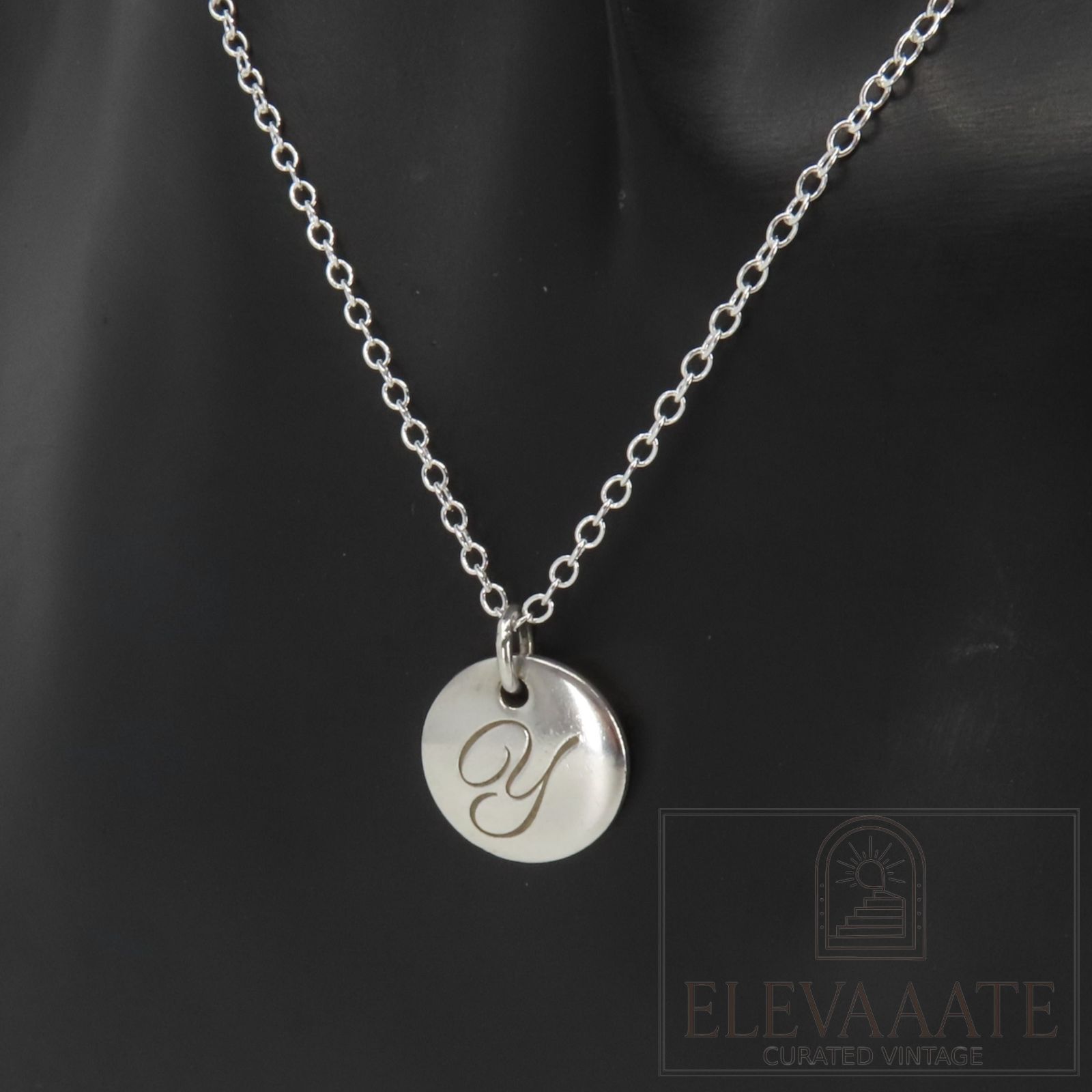 美品 Tiffany&Co. ティファニー イニシャル Y サークル シルバー