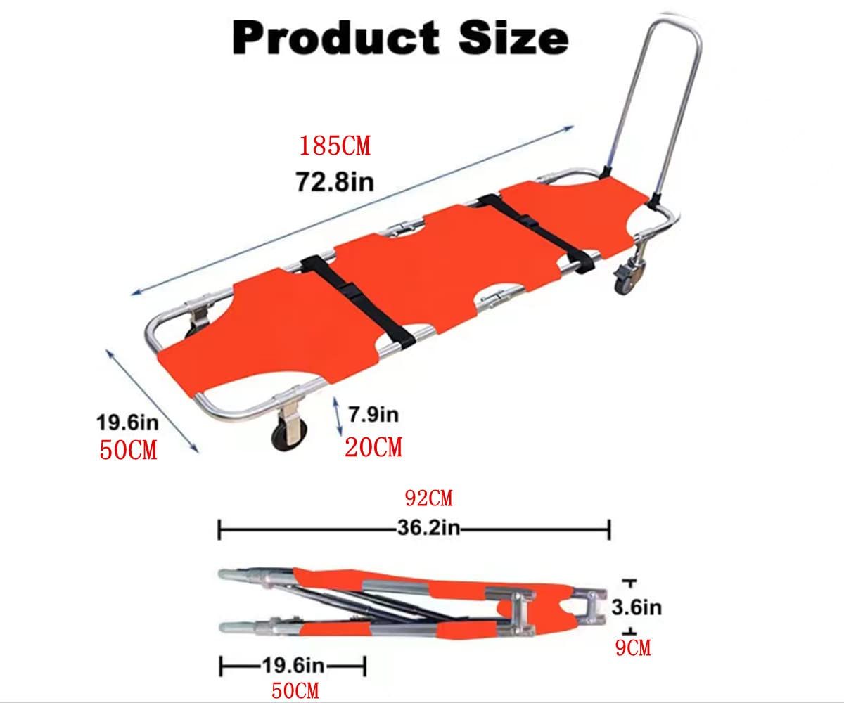 OLMMT 担架 たんか ストレッチャー アルミニウム合金 折りたたみ式 輪つき 病院 防災 4輪