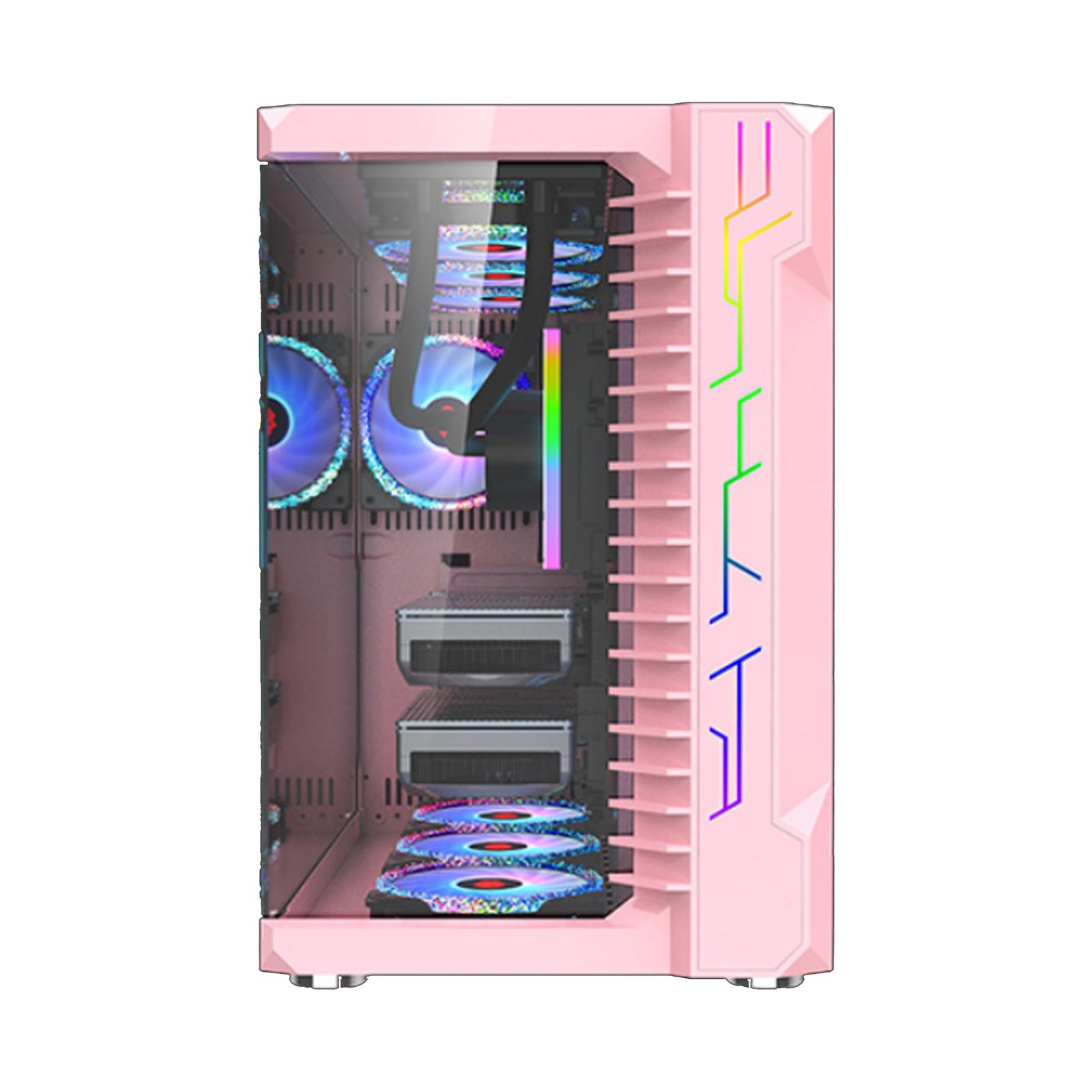 新品 pcケース ミドルタワー ピラーレス ゲーミングpcケース 合金鋼