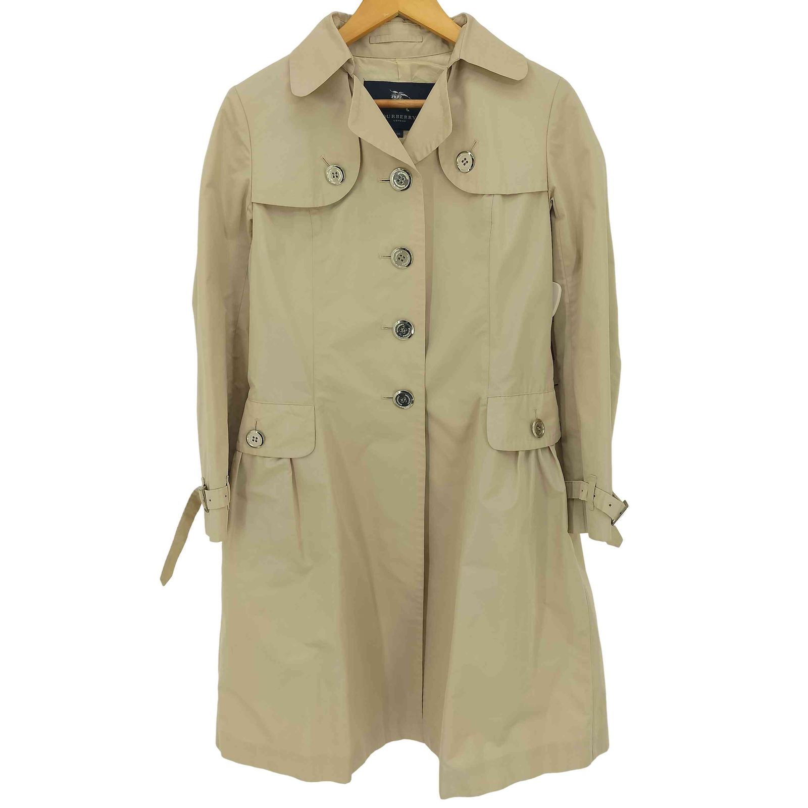 バーバリーロンドン BURBERRY LONDON ポリ100 メタルボタン シェイプ